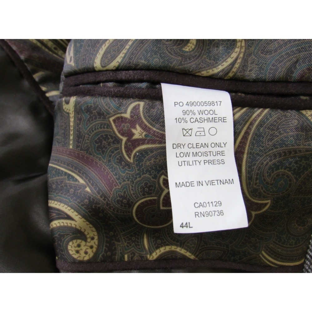 Lauren Ralph Lauren Houndstooth Wool Cashmere Blend Blazer Sz 44L For Macy's - Picture 9 of 14